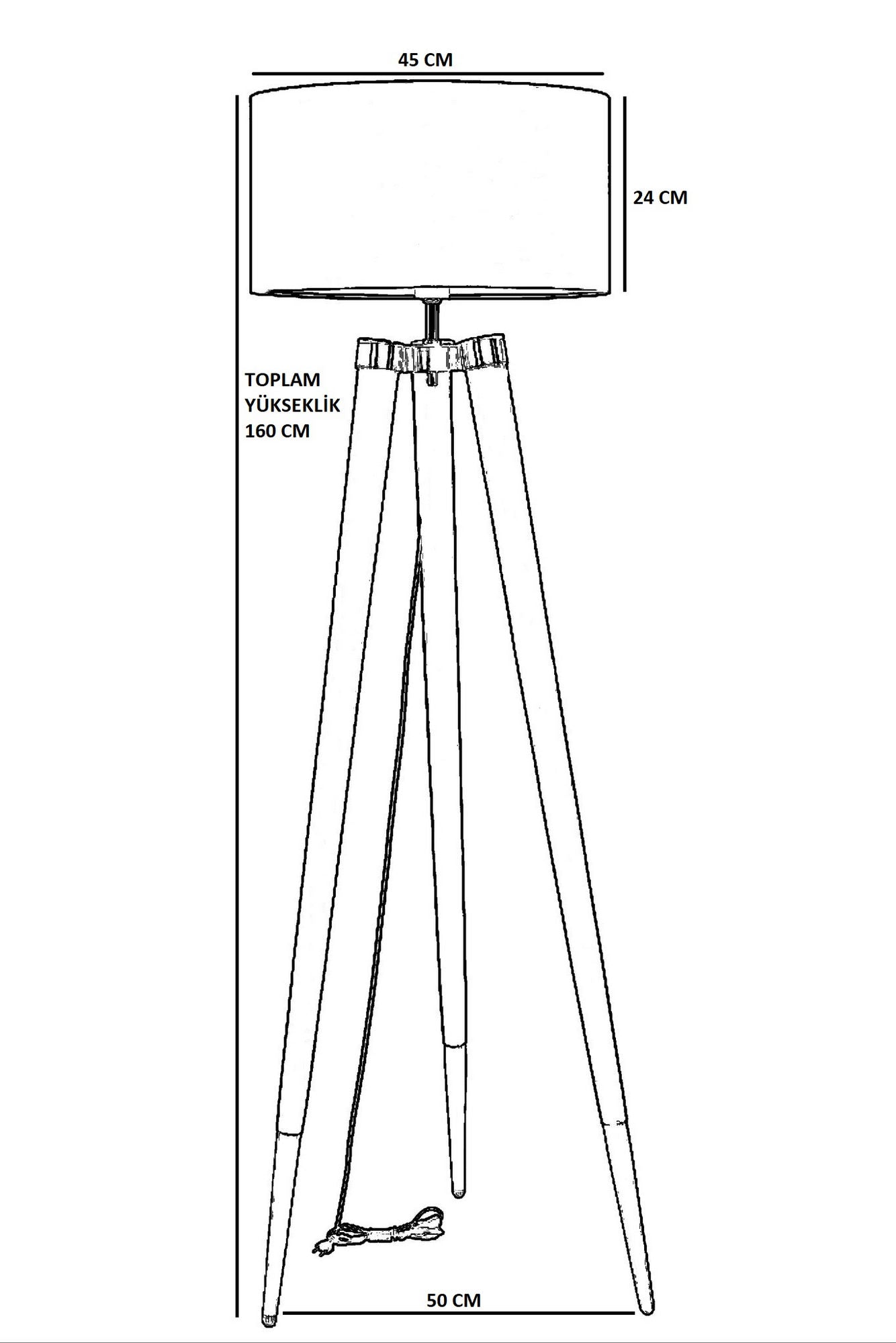 Candeeiro de Pé – 160 cm – Marrom e Noz – Carpe