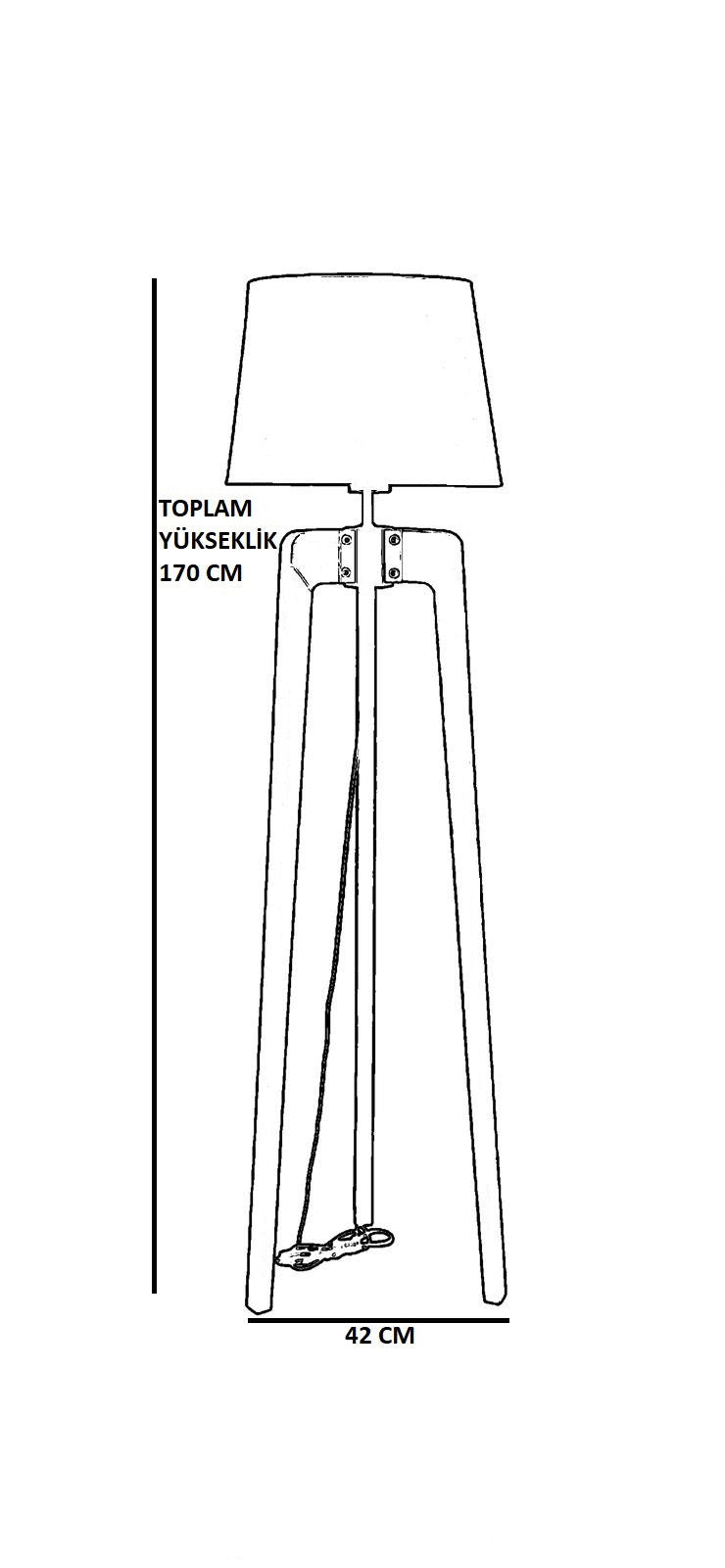 Candeeiro de Pé – 170 cm – Preto e Nogueira – Madeira de FIR