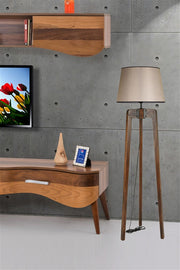 Candeeiro de Pé – 170 cm – Bege – Madeira de Fir