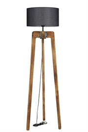 Candeeiro de Pé – 170 cm – Preto e Nogueira – Madeira de FIR