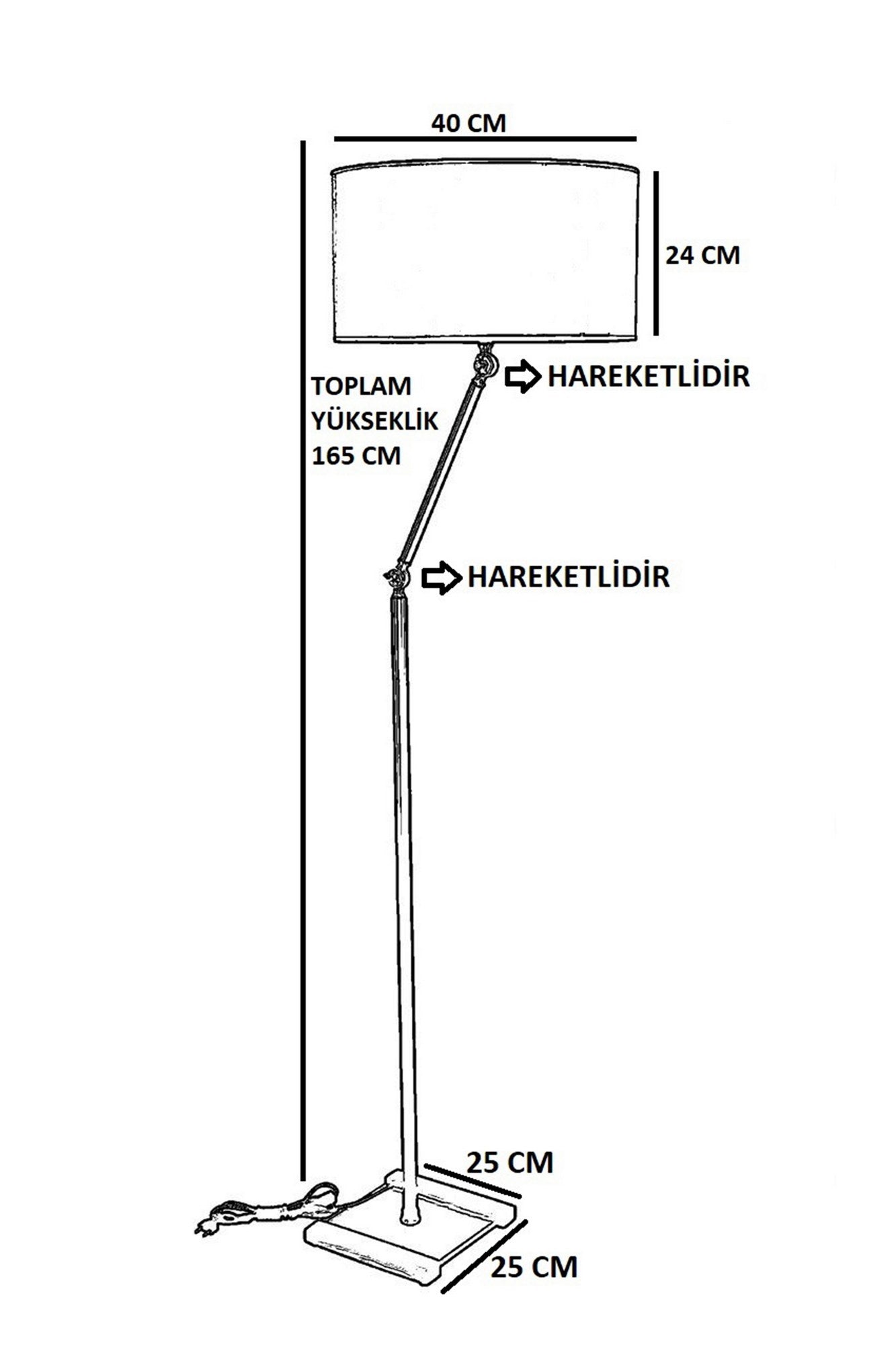 Candeeiro de Pé – 165 cm – Nogueira, Turquesa, Bege, Marrom – Metal