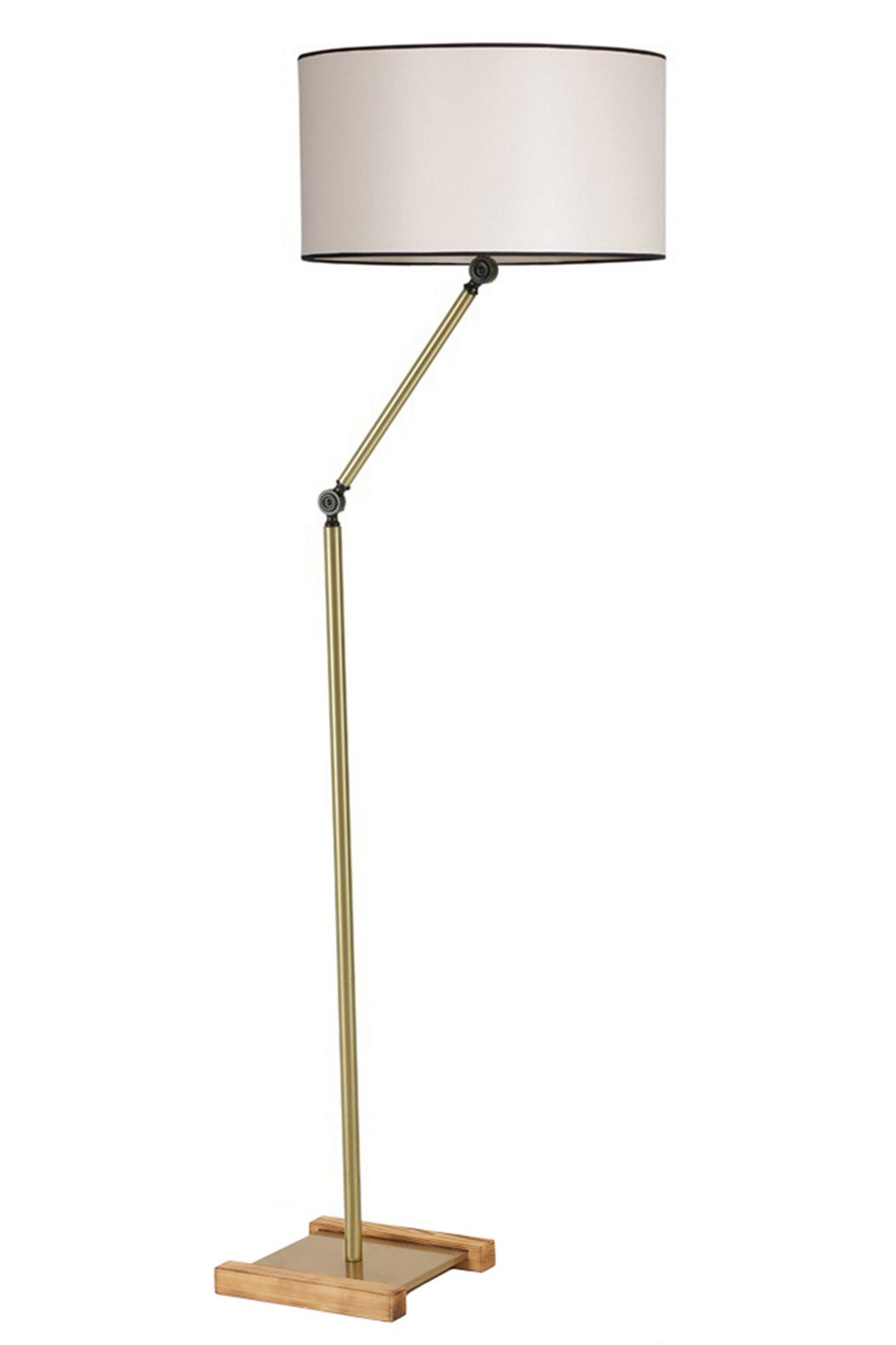 Candeeiro de Pé – 165 cm – Dourado, Creme – Metal