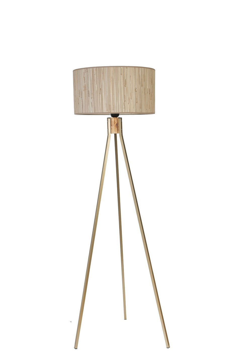 Candeeiro de Pé - 155 cm - Carvalho e Ouro - Bambu e Metal