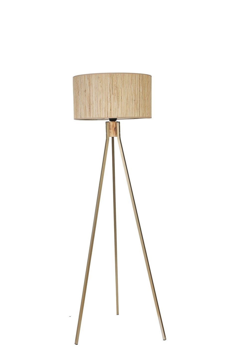 Candeeiro de Pé – 155 cm – Carvalho/Dourado – Metal/Madeira