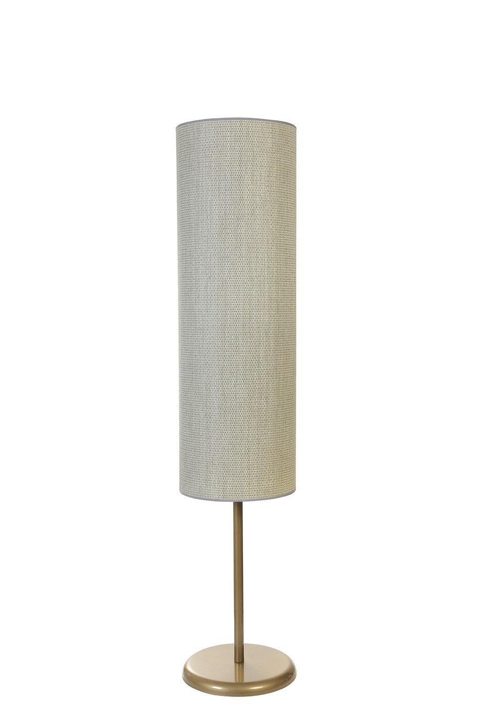 Candeeiro de Pé – 30 cm de diâmetro e 140 cm de altura – Carvalho e Dourado – Metal e Bambu