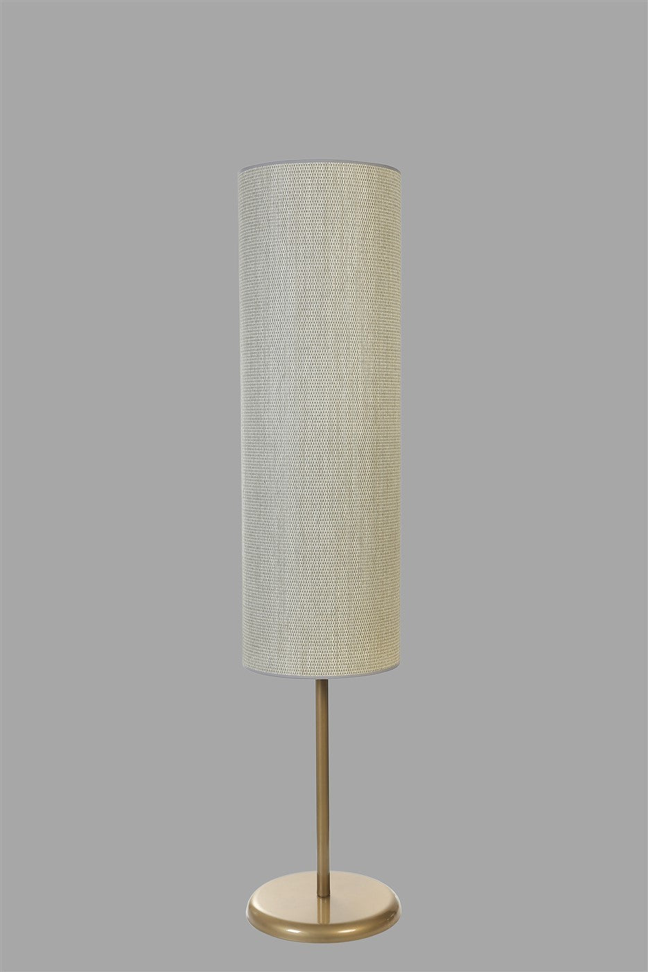 Candeeiro de Pé – 30 cm de diâmetro e 140 cm de altura – Carvalho e Dourado – Metal e Bambu