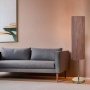 Candeeiro de Pé – 140 cm – Madeira e dourado – Metal e Bambu