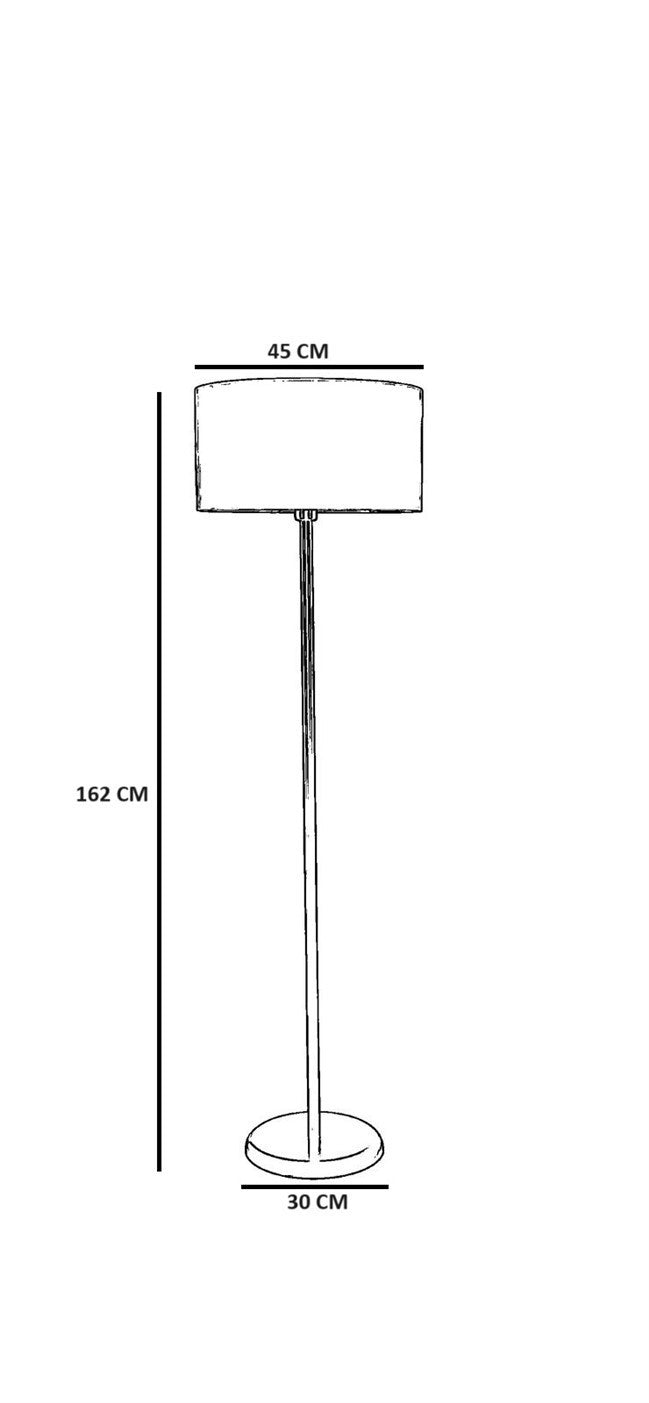 Candeeiro de Pé – 162 cm – Carvalho e Ouro – Metal e Bambu