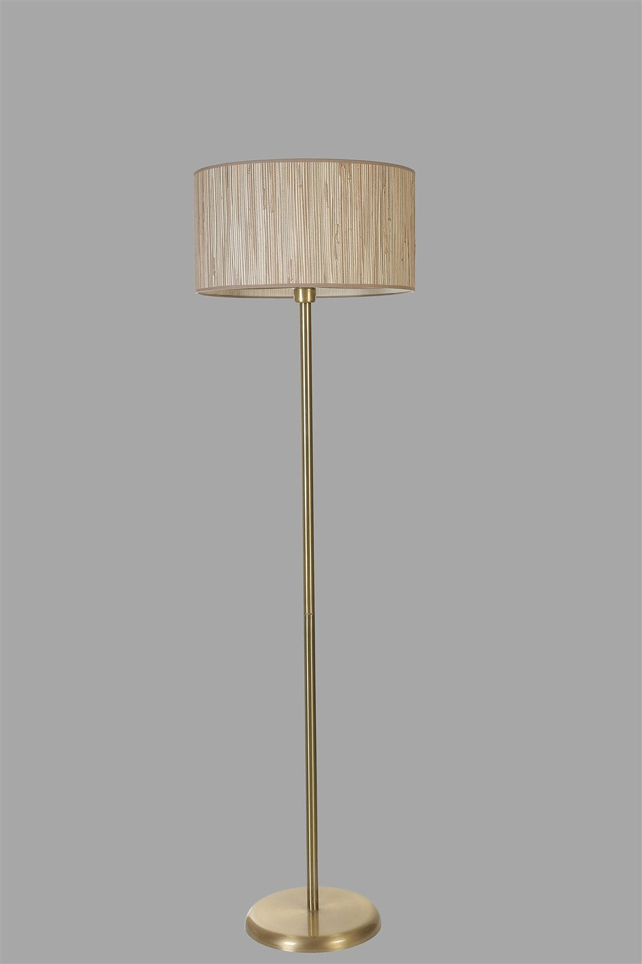 Candeeiro de Pé – 162 cm – Carvalho e Ouro – Metal e Bambu