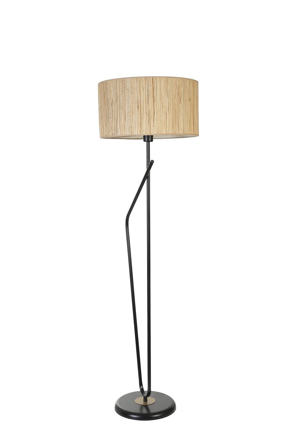 Candeeiro de Pé – 155 cm – Carvalho e Preto – Metal