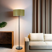 Candeeiro de Pé – 162 cm – Verde e Preto – Metal e Bambu