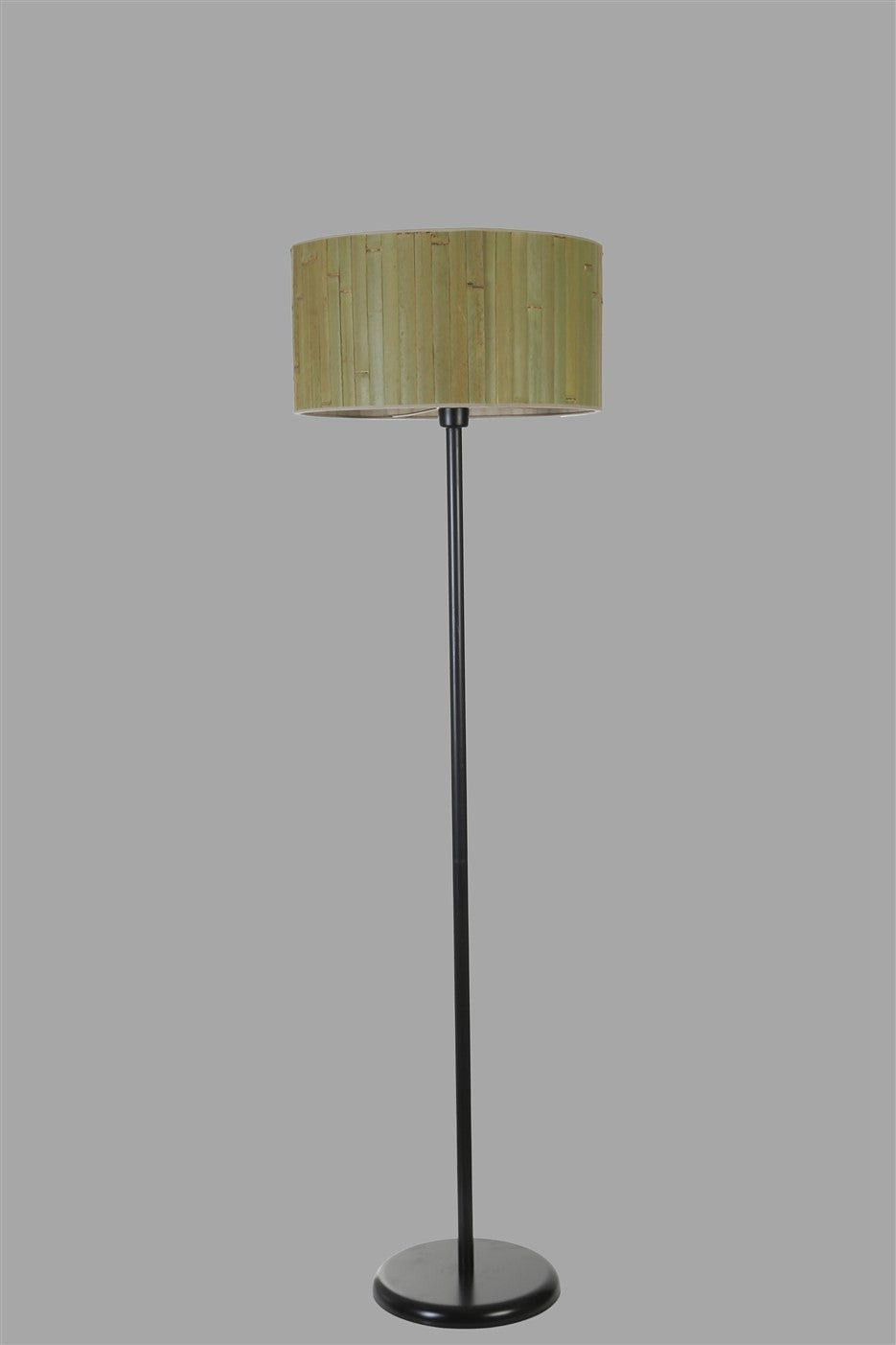 Candeeiro de Pé – 162 cm – Verde e Preto – Metal e Bambu
