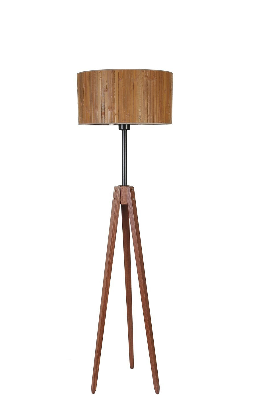 Candeeiro de Pé – 155 cm – Noz – Metal e Madeira