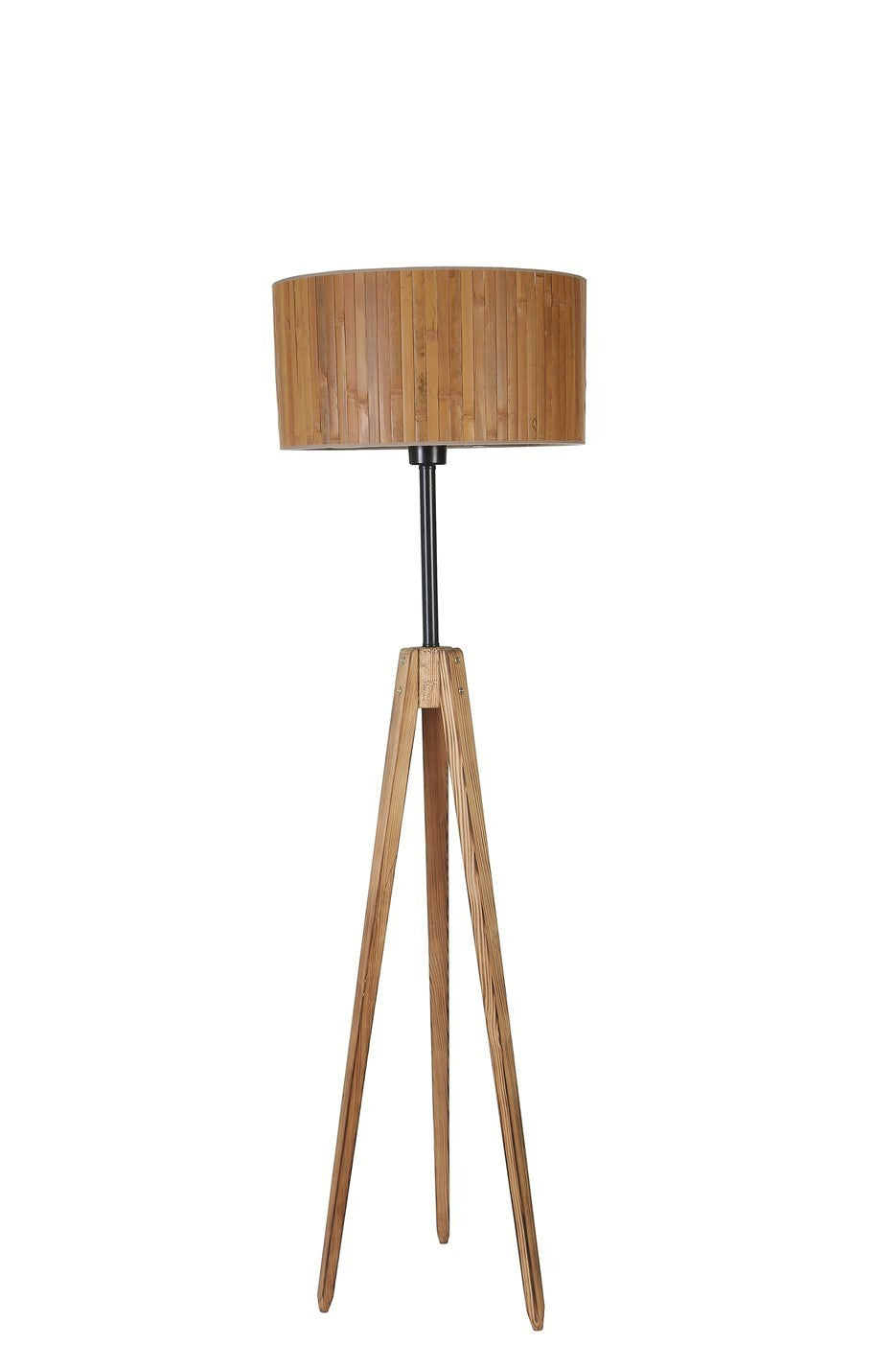 Candeeiro de Pé – 155 cm – Noz – Metal e Madeira