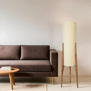 Candeeiro de Pé – 140 cm – Creme e Madeira