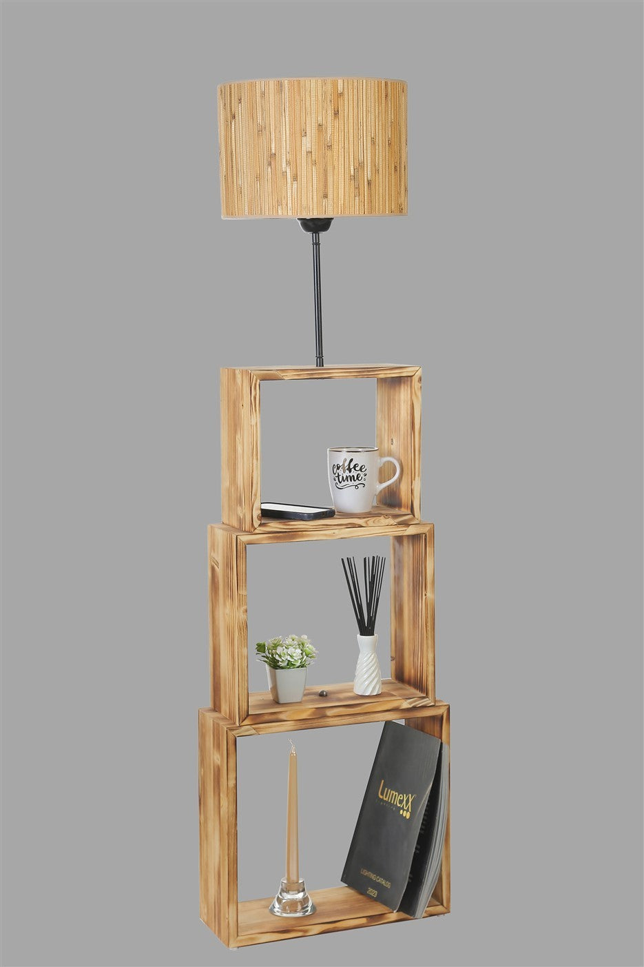 Candeeiro de Pé – 140 cm – Carvalho – Metal ou Madeira
