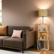 Candeeiro de Pé – 140 cm – Carvalho – Metal/Wood