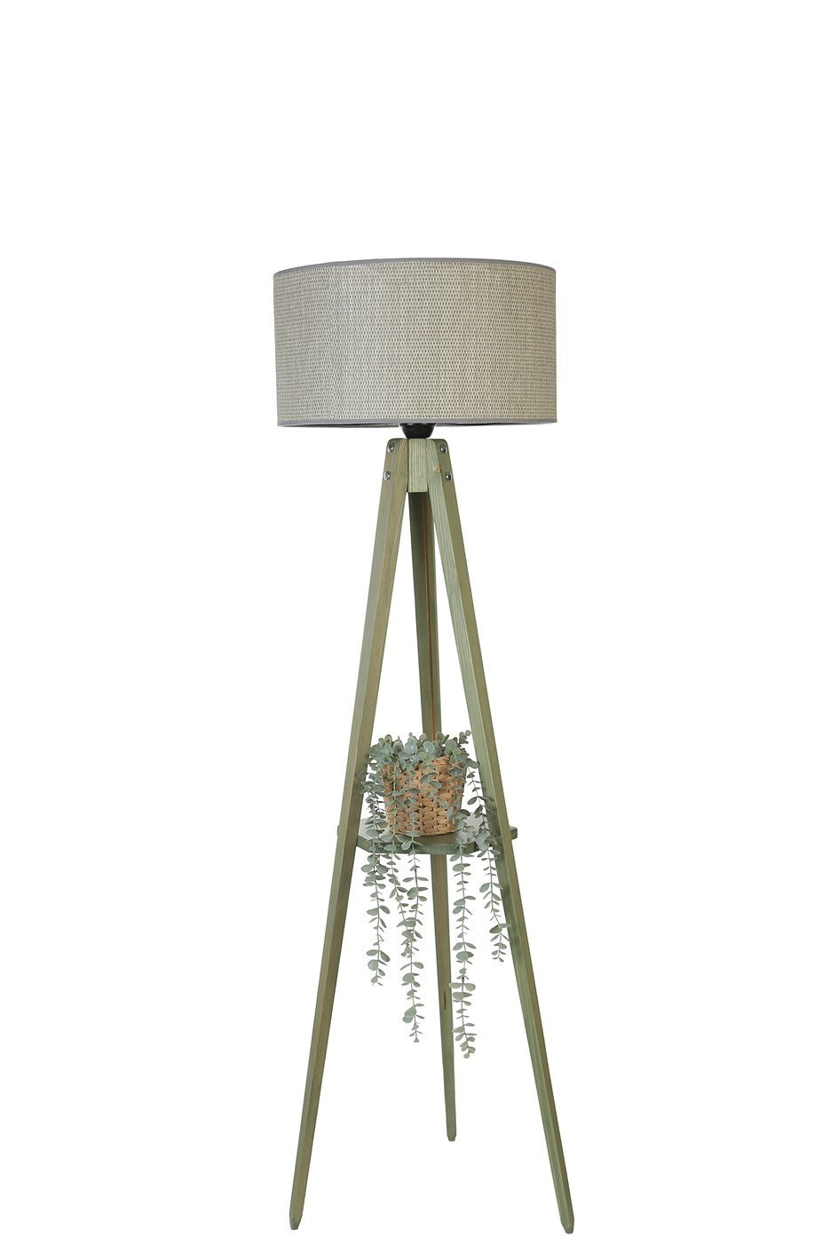 Candeeiro de Pé – 155 cm – Verde e Cinza – Metálico