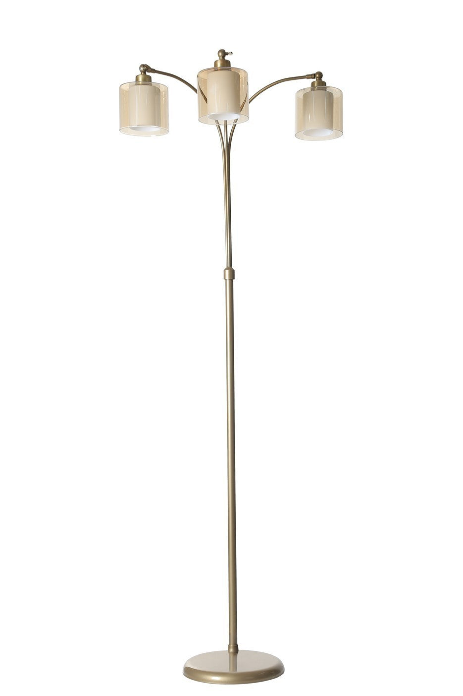 Candeeiro de Pé – 75 cm x 160 cm – Âmbar e Cinza – Metal