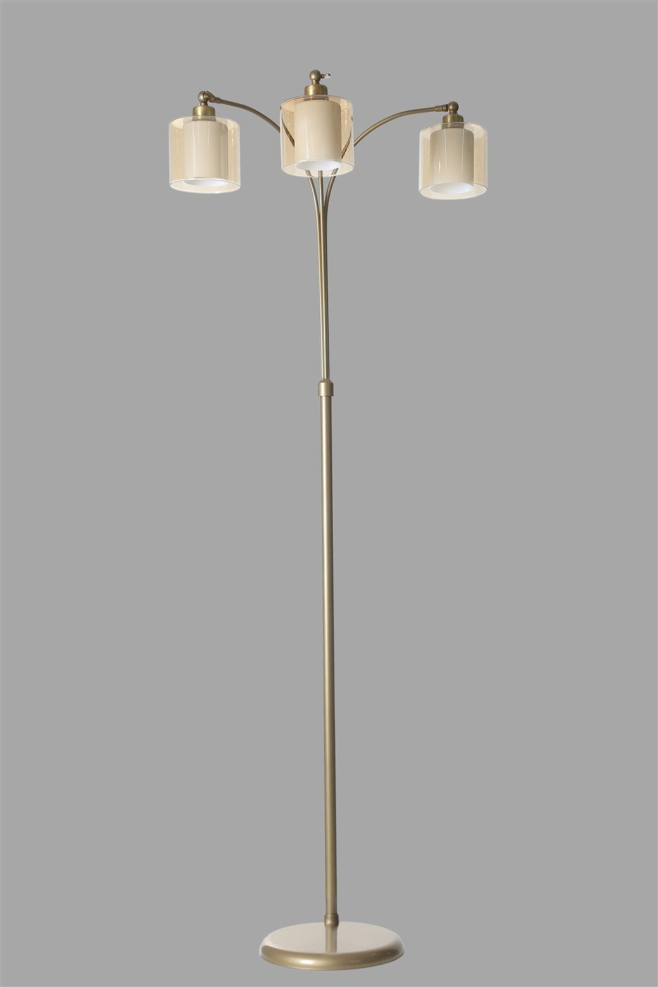 Candeeiro de Pé – 75 cm x 160 cm – Âmbar e Cinza – Metal