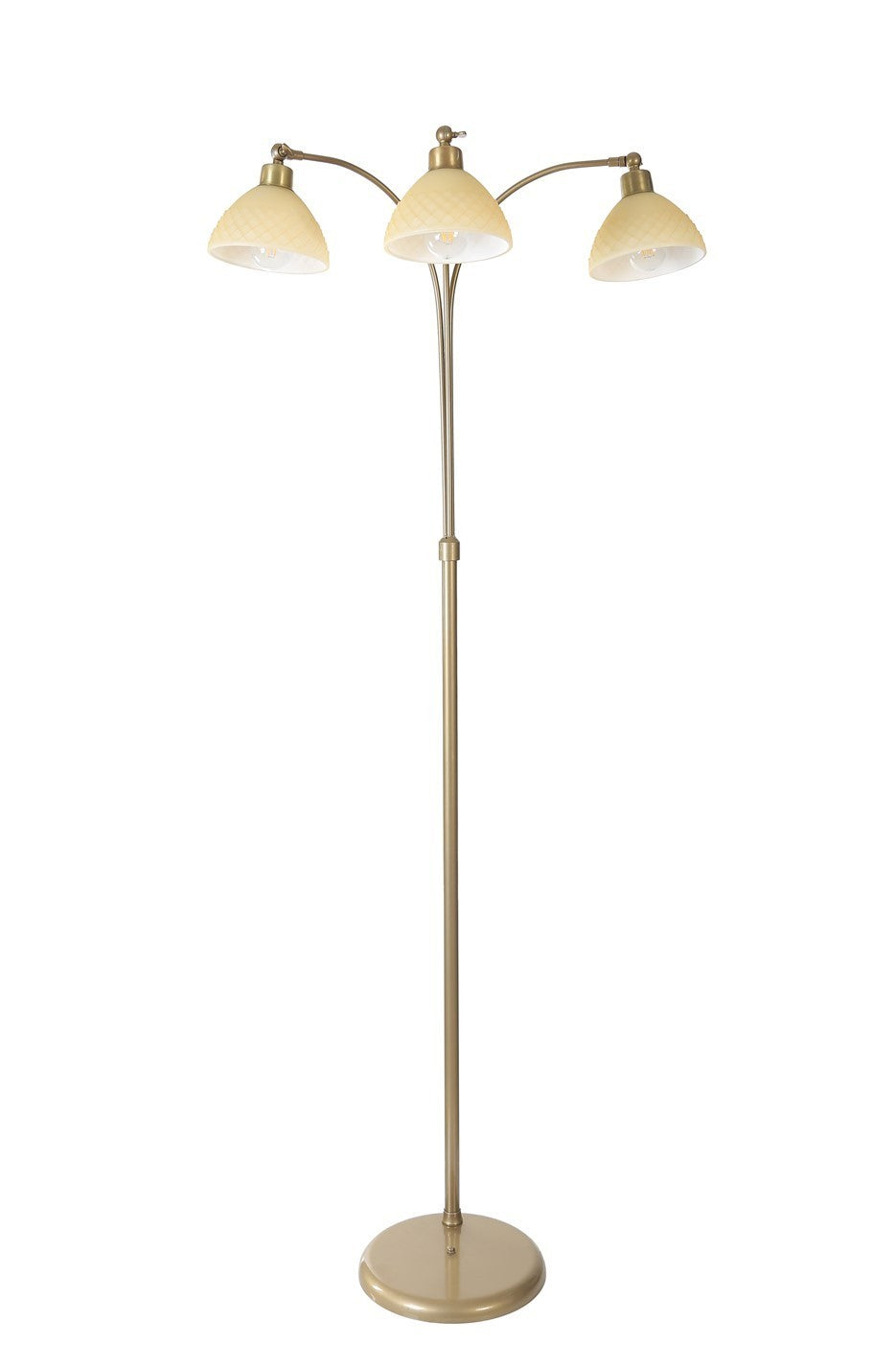 Candeeiro de Pé – 160 cm – Dourado e Branco – Metal