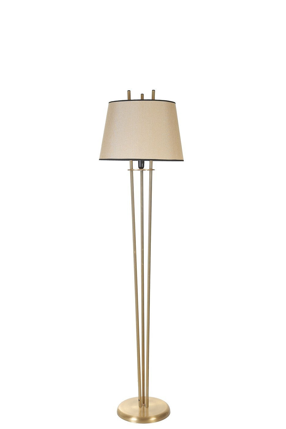 Candeeiro de Pé – 165 cm – Creme e Dourado – Metal