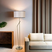 Candeeiro de Pé – 155 cm – Dourado e Cinza – Metal