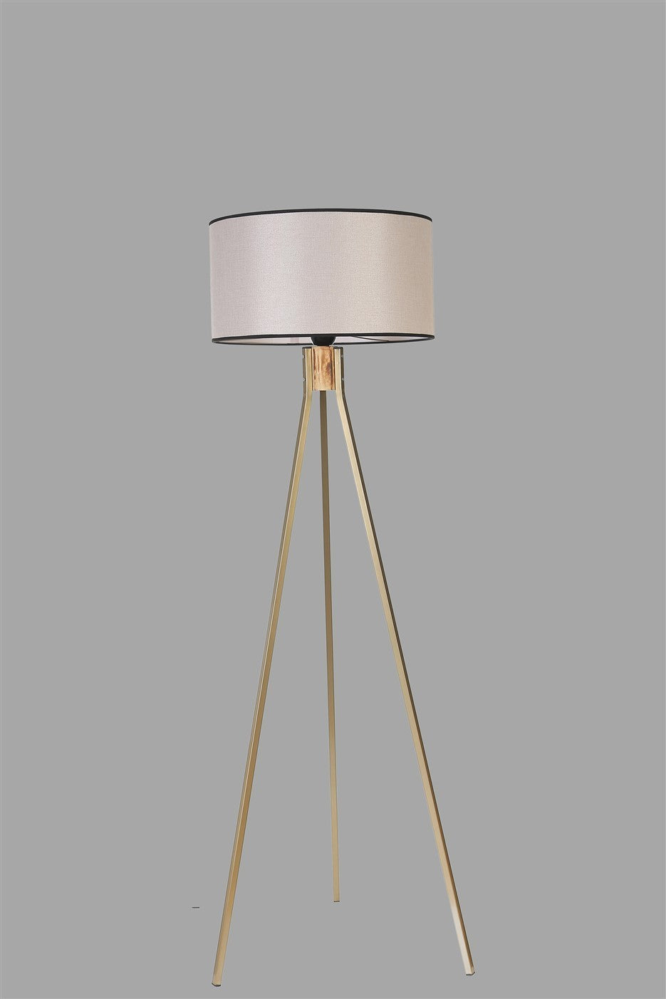 Candeeiro de Pé – 155 cm – Dourado e Cinza – Metal