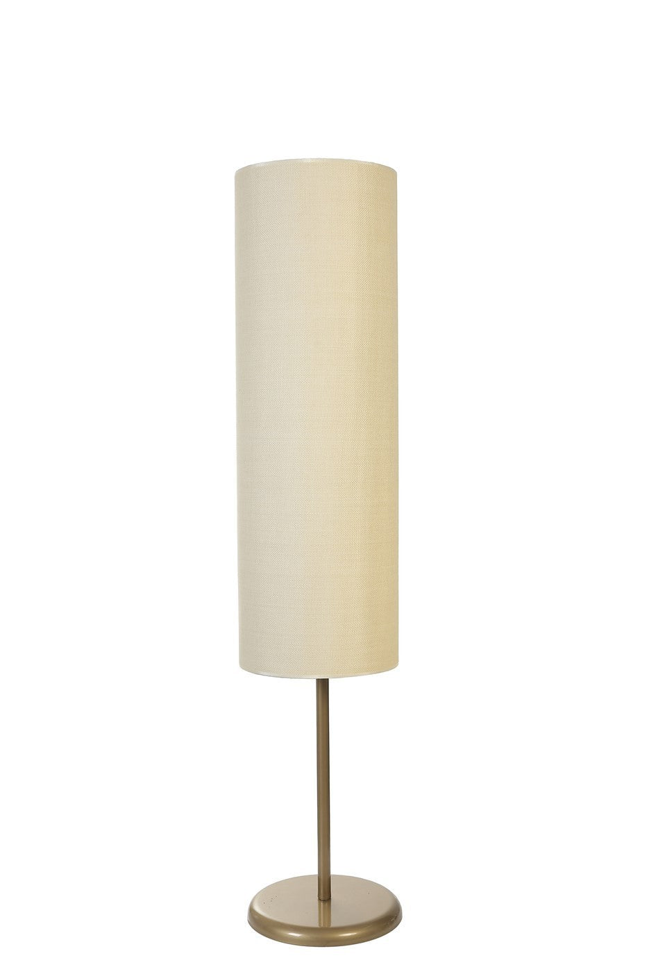Candeeiro de Pé – 140 cm – Dourado e Creme – Metal e Bambu