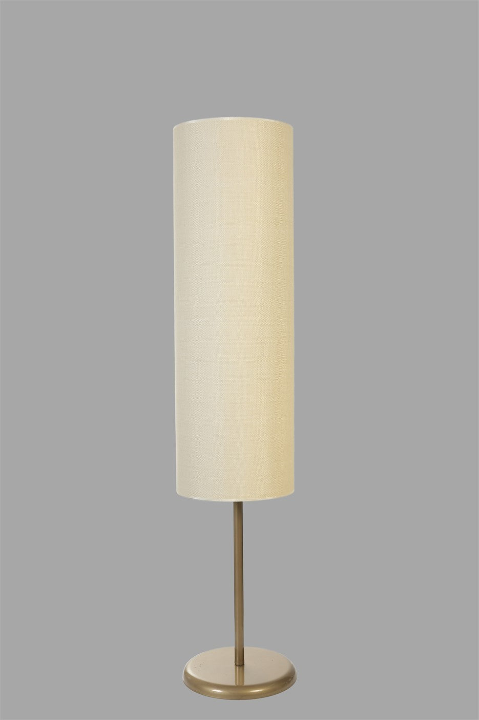 Candeeiro de Pé – 140 cm – Dourado e Creme – Metal e Bambu