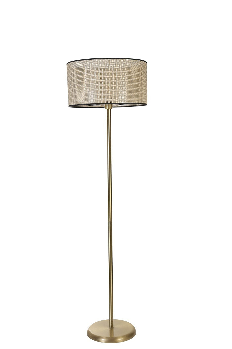 Candeeiro de Pé – 162 cm – Dourado – Metal e Bambu