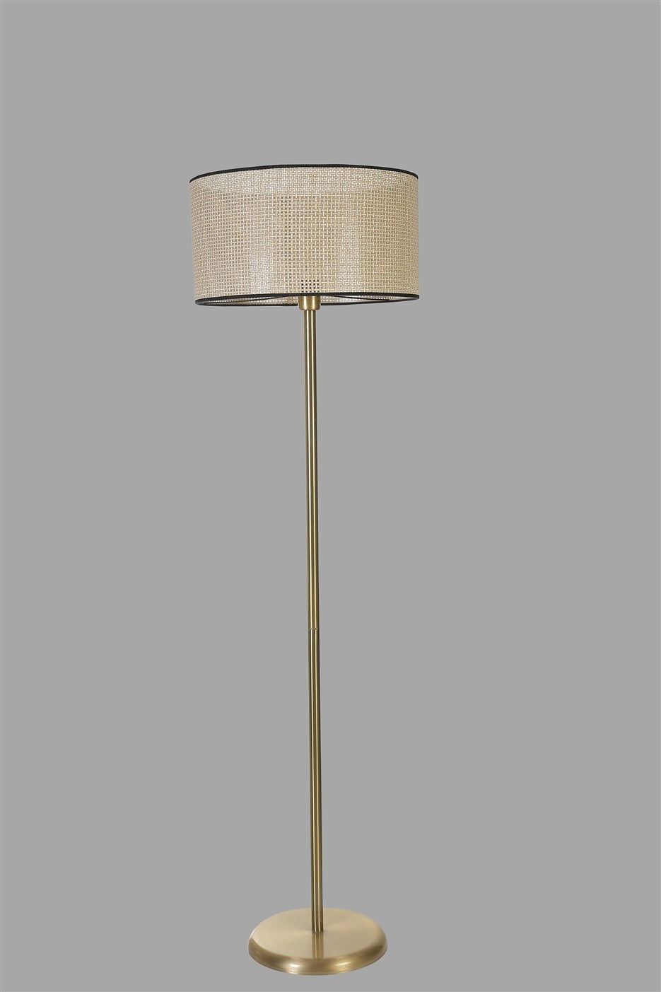 Candeeiro de Pé – 162 cm – Dourado – Metal e Bambu