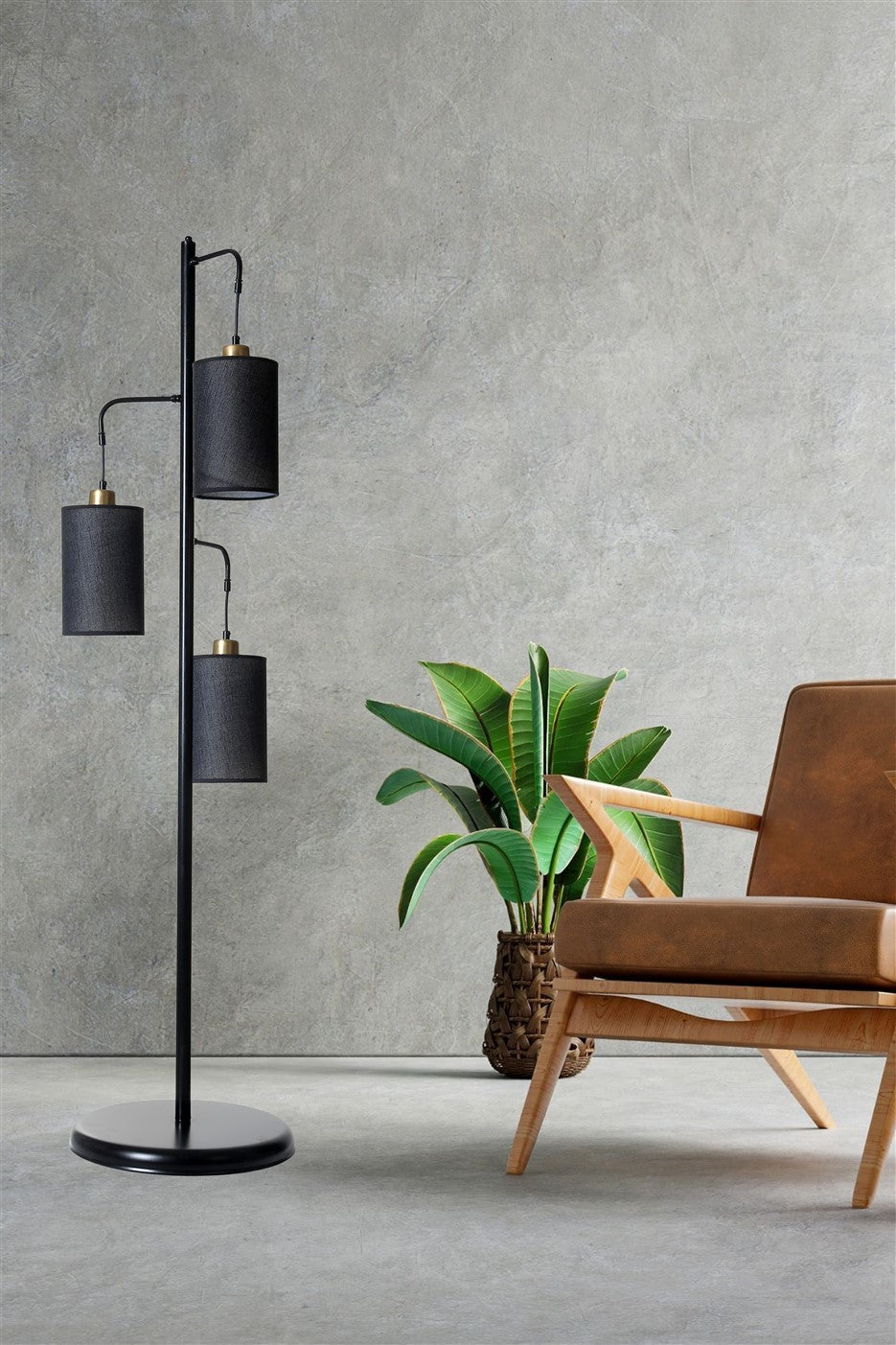 Candeeiro de Pé – 150 cm – Preto – Metal