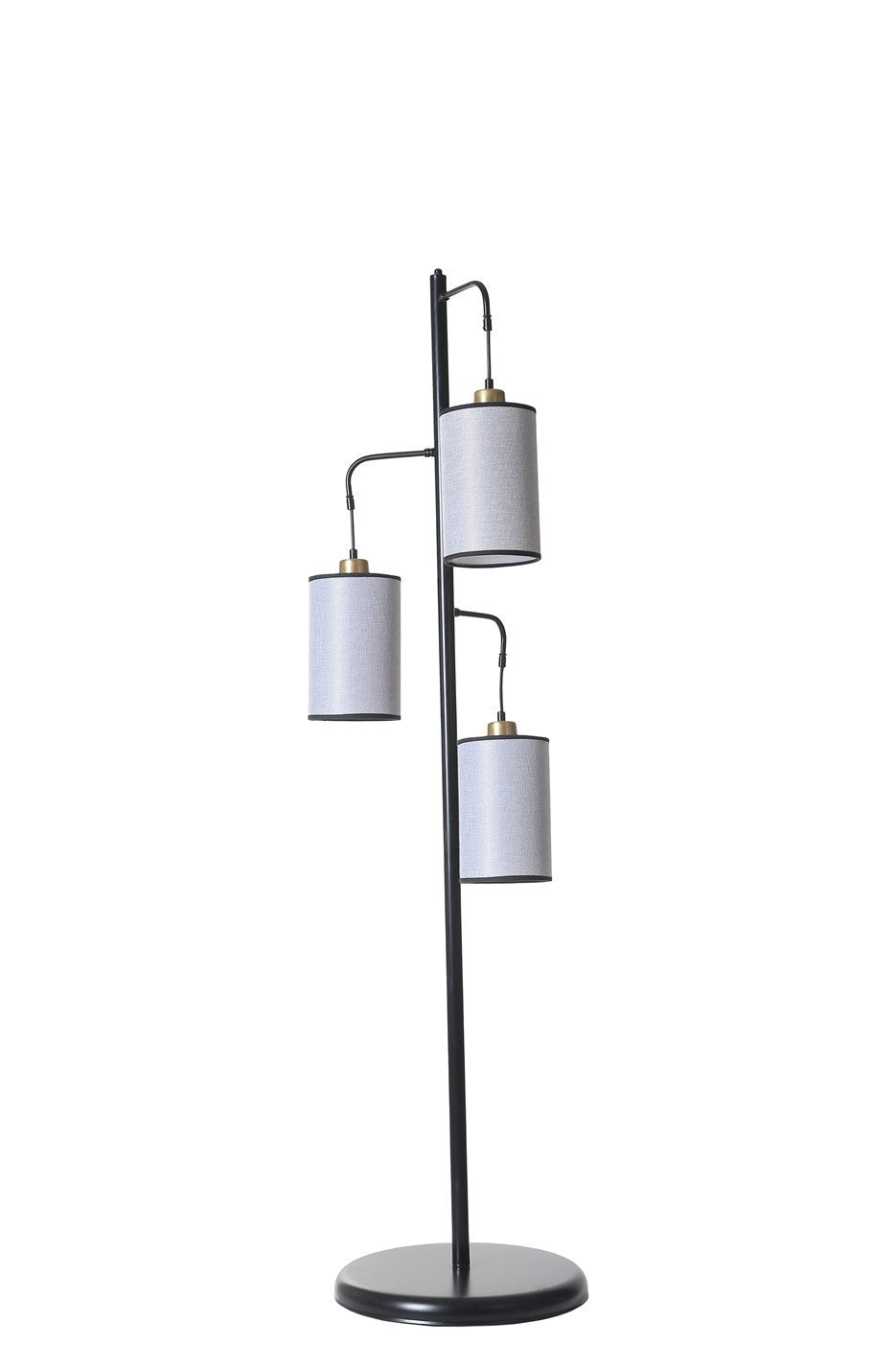 Candeeiro de Pé – 150 cm – Cinza e Preto – Metal