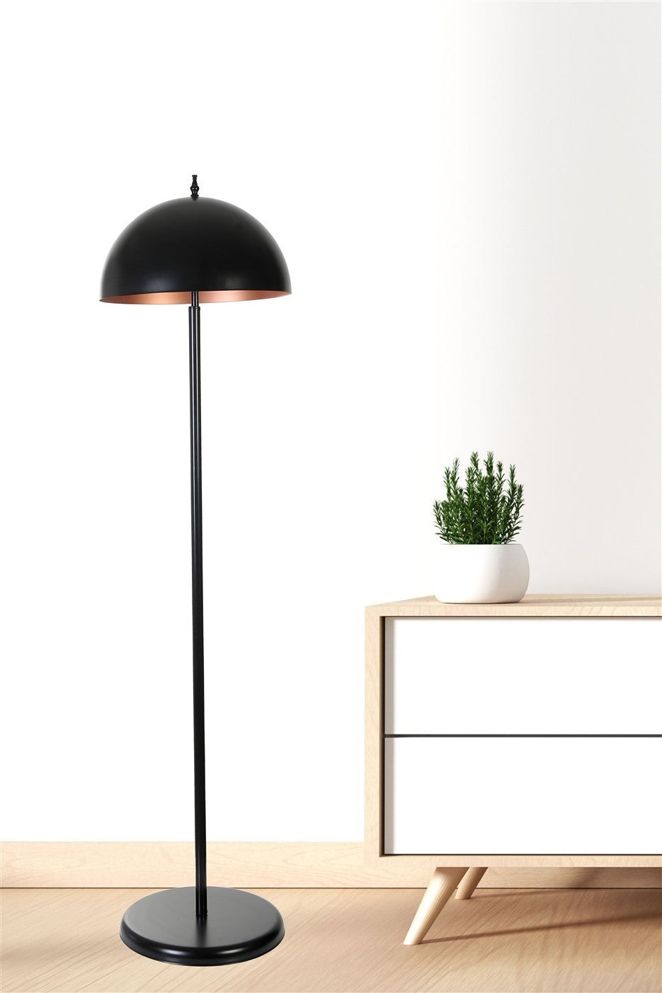 Candeeiro de Pé – 170 cm – Preto – Metal