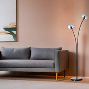 Candeeiro de Pé – 50 cm x 165 cm – Preto e Branco – Metal e Vidro