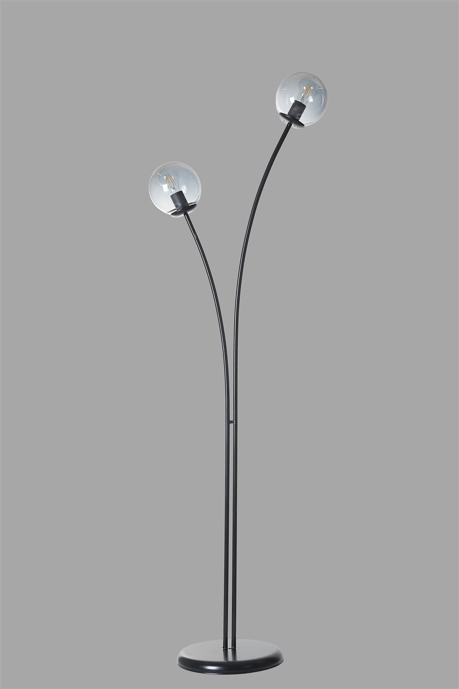 Candeeiro de Pé – 50 cm x 165 cm – Preto e Branco – Metal e Vidro