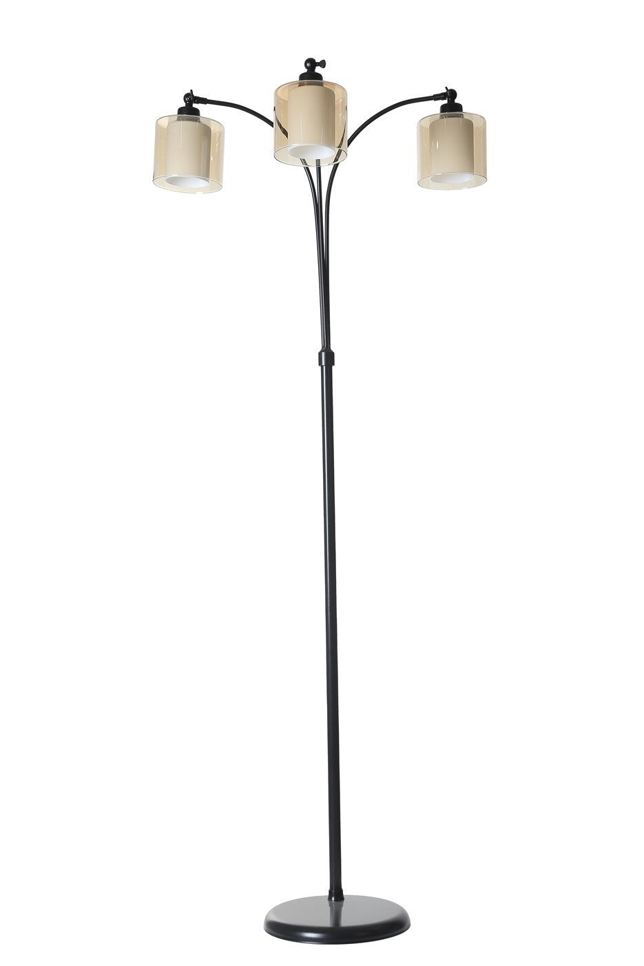 Candeeiro de Pé – 160 cm – Âmbar e Preto – Metal