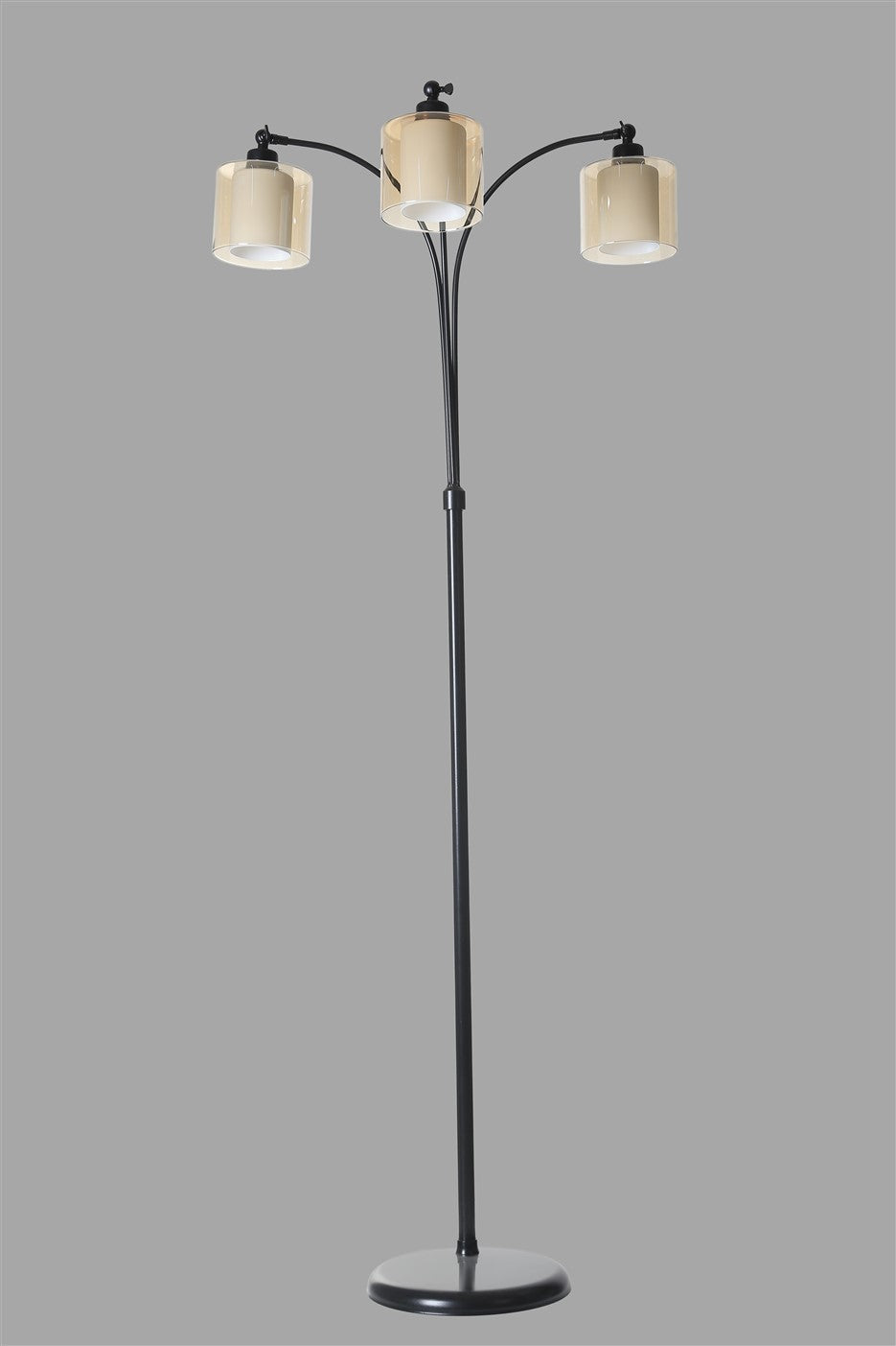 Candeeiro de Pé – 160 cm – Âmbar e Preto – Metal