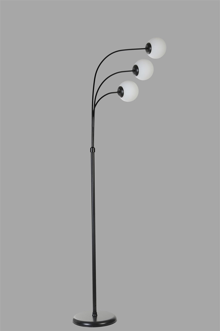Candeeiro de Pé – 170 cm – Preto e Branco – Metal e Vidro