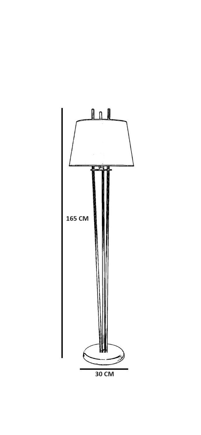 Candeeiro de Pé – 165 cm – Preto – Metal