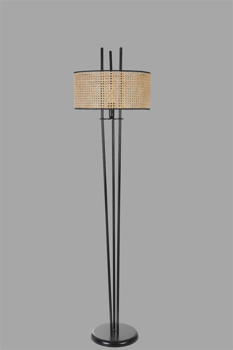 Candeeiro de Pé – 165 cm – Preto e Dourado – Metal