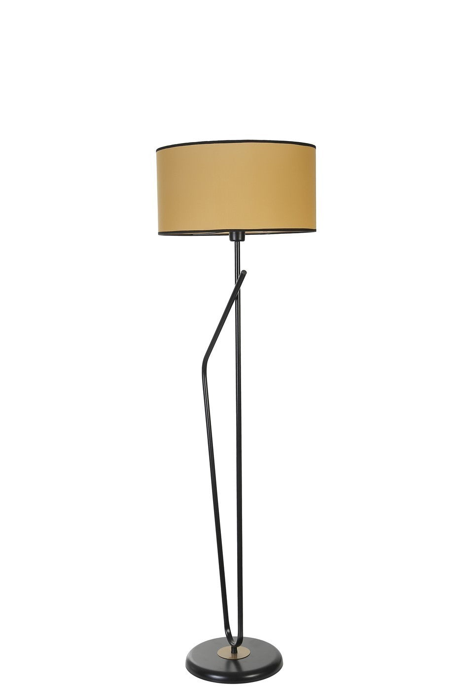 Candeeiro de Pé – 155 cm – Preto e Mostarda – Metal