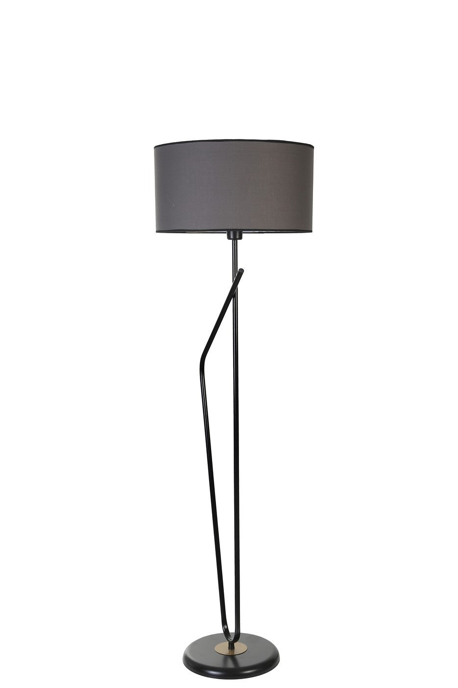 Candeeiro de Pé – 155 cm – Preto e Cinza Escuro – Metal – Modelo Granada