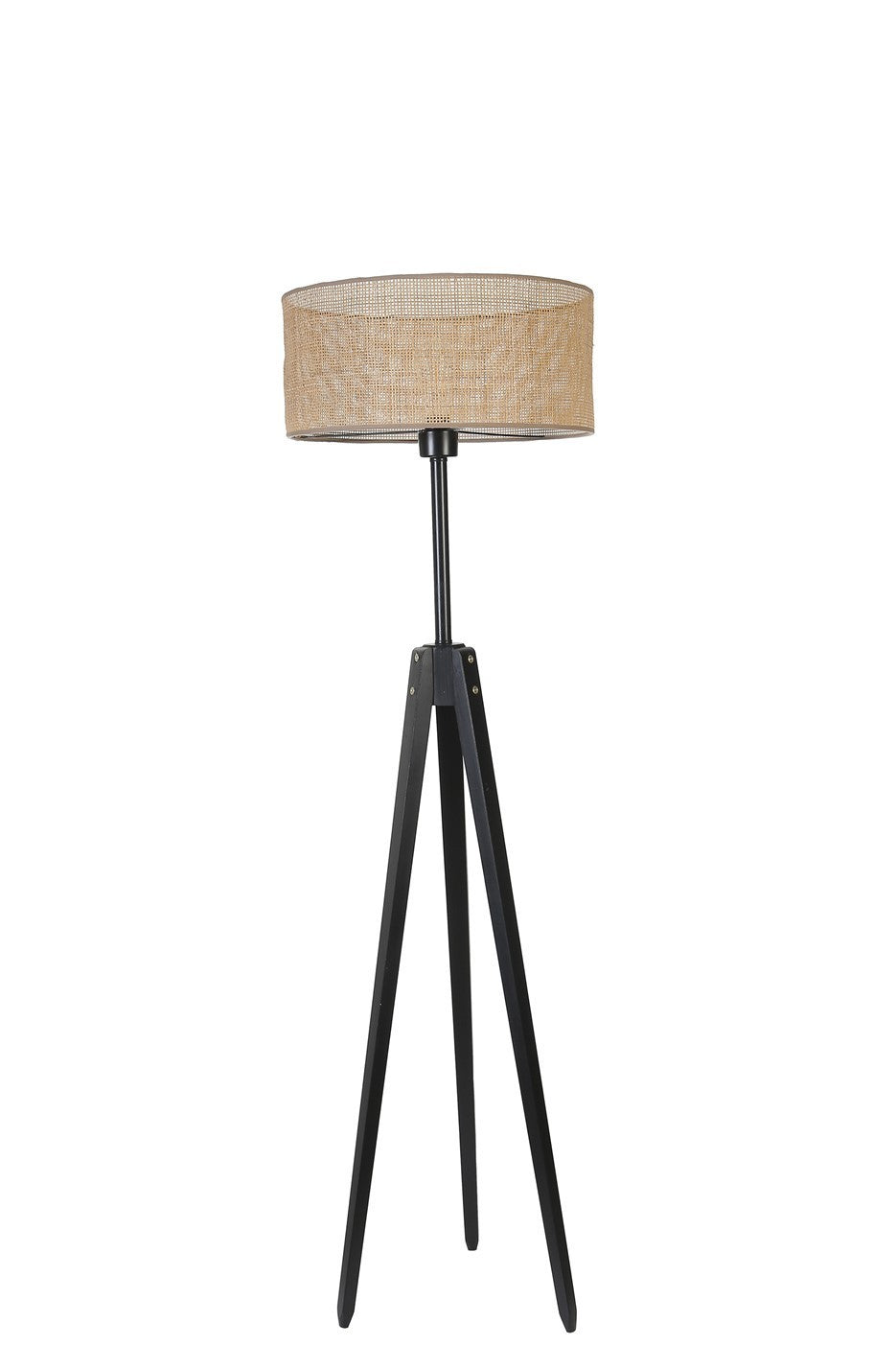 Candeeiro de Pé – 155 cm – Preto e Dourado – Metal