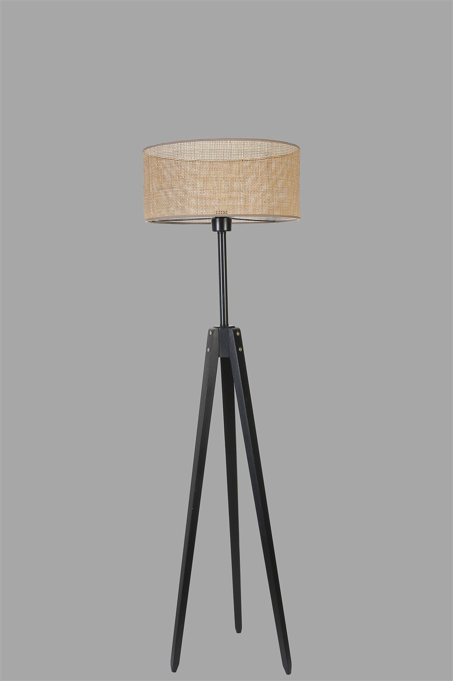 Candeeiro de Pé – 155 cm – Preto e Dourado – Metal