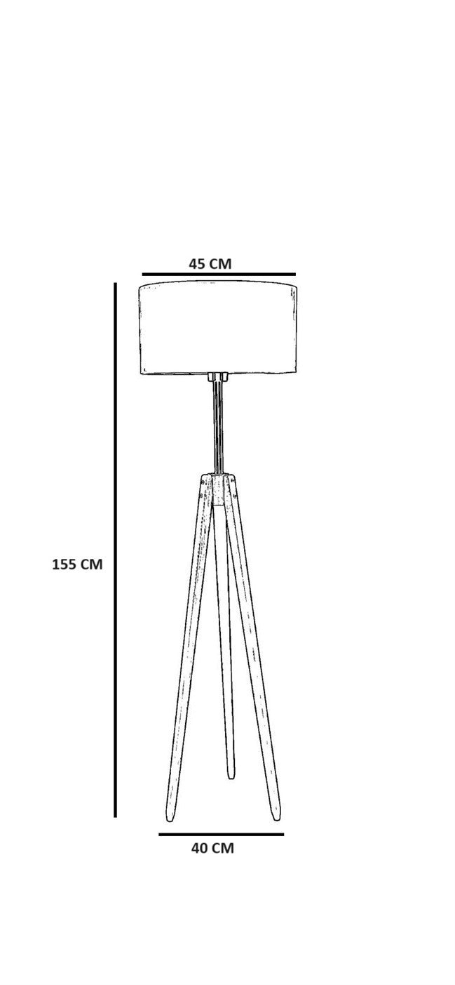 Candeeiro de Pé – 155 cm – Preto e Dourado – Metal