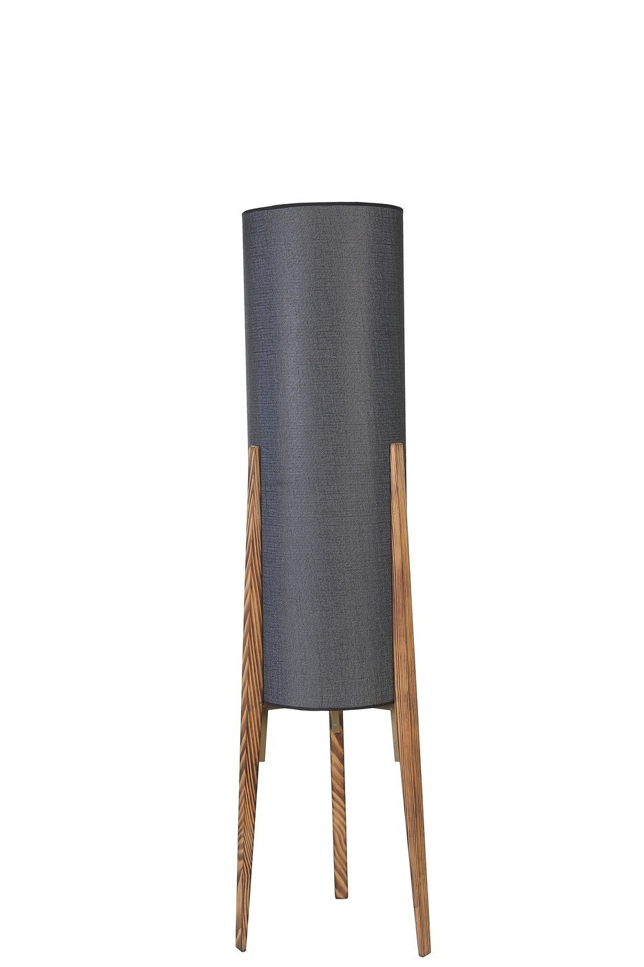 Candeeiro de Pé – 140 cm – Preto e Marrom – Metal ou Madeira