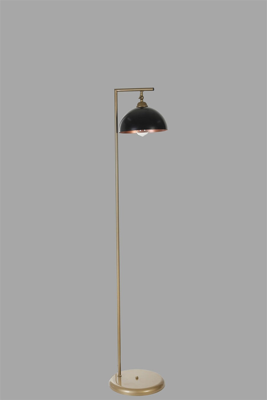 Candeeiro de Pé – 154 cm – Preto e Dourado – Metálico
