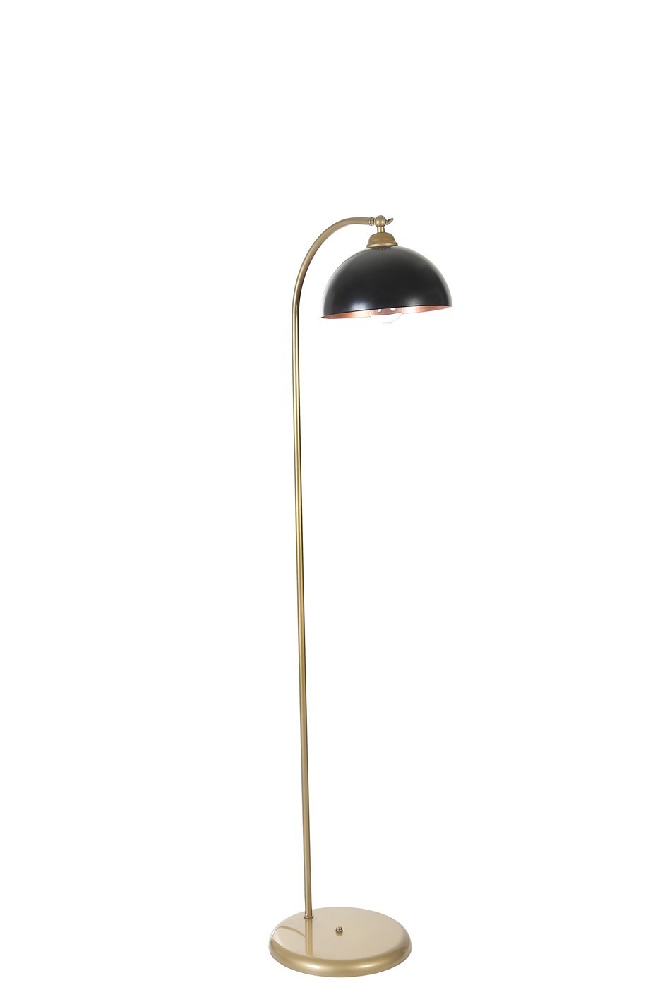 Candeeiro de Pé – 154 cm – Preto e Dourado – Metal